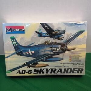 Vintage 1983 Monogram No. 5429, 1:48, AD-6 Skyraider, FACTORY SEALED